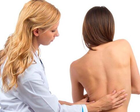 doctor examining back for low back pain